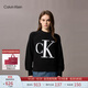 Calvin KleinJeans【甄選禮盒】25秋冬女士通勤ck字母提花純棉圓領(lǐng)打底針織衫 UB1-太空黑 M