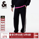 杰克·瓊斯（JACK&JONES） 春季撞色拼接舒適刺繡褲子長(cháng)褲寬松直筒休閑褲衛褲男裝22511D018