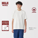 無(wú)印良品（MUJI）男式天竺編織圓領(lǐng)短袖T恤男士打底衫男款休閑上衣夏季男裝 白色 L (175/100A)