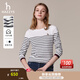 哈吉斯（HAZZYS）女裝 秋款T恤經(jīng)典條紋休閑長(cháng)袖T恤ABTSE0BCF05 白色WT M (160/84A 38)