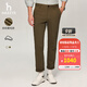 哈吉斯（HAZZYS）男裝 秋冬款磨毛保暖男褲子日常通勤休閑褲男ATDZP0BDF51 棕色BW 34 （175/82A）