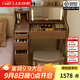 樂(lè )系（LEXI） 梳妝臺臥室化妝桌簡(jiǎn)約小戶(hù)型翻蓋收納一體北歐風(fēng)實(shí)木化妝臺 帶燈+實(shí)木梳妝臺100+妝椅-胡桃色