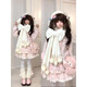 軟軟小乖 秋冬新款日系古早奈奈風(fēng)設計感毛衣甜美短裙氛圍感套裝 櫻花粉開(kāi)衫+半裙+圍巾三件套 M （建議95-105斤）