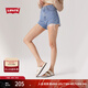 Levi's李維斯女士高腰直筒高腰直筒時(shí)尚復古氣質(zhì)休閑條紋牛仔短褲 藍白條紋 27