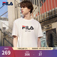 FILA 斐樂(lè )官方情侶款針織短袖衫2025春季新款休閑簡(jiǎn)約舒適純棉T恤 云菇白-WT L 175/96A