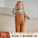 OAK FAMILY兒童背帶褲冬季舒適加厚保暖小童加棉加絨寶寶百搭可愛(ài)休閑褲子 咖色 90 cm
