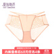 夏娃秘語(yǔ)內褲女純棉檔里布輕薄透氣舒適親膚中腰性感蕾絲女士三角內褲 粉色 (E060) 1條 L