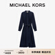 MICHAEL KORS邁克高仕 MK 女士收腰百褶襯衫連衣裙 含腰帶 深藍色 419 S