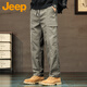 JEEP吉普褲子男春季直筒休閑褲男寬松工裝褲男百搭簡(jiǎn)約男褲深灰XL