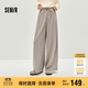 森馬（Semir）休閑褲女秋季打褶垂感寬松闊腿褲2025日系慵懶糯米褲10A525127003
