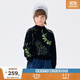 馬·拉?。∕.Latin）馬拉丁童裝兒童毛衣冬女大童藝術(shù)家圖案時(shí)尚短款半高領(lǐng)毛衣 黑色 130cm