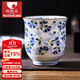 陶趣居日本進(jìn)口小藍芽陶瓷茶杯水杯和風(fēng)手握杯壽司餐廳日式湯吞杯子釉下 反口茶杯 單個(gè)