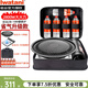 巖谷（Iwatani）卡式爐套裝戶(hù)外露營(yíng)爐具卡士爐烤肉盤(pán)防爆防風(fēng)火鍋便攜式家用19M ZB-19M+15烤盤(pán)+一體包+5瓶原裝氣