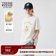 Teenie Weenie小熊女裝短袖T恤25夏季新款萬(wàn)針刺繡藍色學(xué)院風(fēng)上衣 乳白色 M