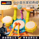 RICH YOUR HOME德國品質(zhì)兒童打鼓玩具寶寶架子鼓樂(lè )器早教手拍鼓嬰兒男女孩 [手提禮盒裝]三鼓面·麥克風(fēng)電池版