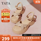 他她（TATA）涼鞋女鞋2025秋季新款休閑厚底法式氣質(zhì)時(shí)裝涼鞋女 杏色 36