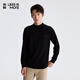 利郎輕時(shí)尚男裝【親膚保暖】T恤男長(cháng)袖半高領(lǐng)通勤內搭含羊毛上衣 黑色（4S） L (170)