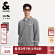 杰克·瓊斯（JACK&JONES）男裝25年秋冬季毛衣男士羊毛衫休閑針織衫寬松翻領(lǐng)套頭提花打底衫 花灰GREY MELANGE 常規(guī) M （175）