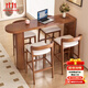 愛(ài)極客美式實(shí)木吧臺桌家用陽(yáng)臺休閑高腳桌椅組合現代簡(jiǎn)約島臺隔斷長(cháng)條桌 單桌：120*45*105cm 板厚5cm
