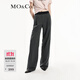 MO&Co.【UPF40+防曬】高腰直筒休閑褲摩安珂 深花灰色 M 165
