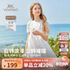 英氏（YEEHOO）女童連衣裙兒童裙子夏季薄款白色長(cháng)裙公主裙中大童裝女孩網(wǎng)紗裙新 鳶尾花格紋款 白色 【純棉內襯】 165 cm 【順豐包郵&極速達】