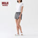 無(wú)印良品（MUJI）女式 短褲 褲子 休閑褲 夏天BE05CC3S 灰色 S (155/62A)
