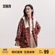 森馬（Semir）[商場(chǎng)同款]長(cháng)袖襯衫女中長(cháng)款oversize春2025格紋上衣101125105007