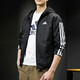 阿迪達斯（adidas）男裝 2026春季新款運動(dòng)服戶(hù)外防風(fēng)衣休閑時(shí)尚連帽梭織夾克外套 黑色-梭織連帽-春秋熱推款 袖側三條紋設計 S