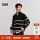 森馬（Semir）森柔|毛衫男冬季含羊毛針織衫半開(kāi)襟毛衣情侶內搭101724107206