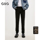 GXG男裝彈力柔軟牛仔褲修身男士長(cháng)褲 黑色 185/XXL