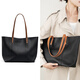 路遜緹卡頭層牛皮手工托特包包包女通勤包大容量手提包時(shí)尚百搭單肩包大包 黑色