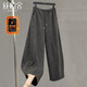 絲柏舍高腰綁帶休閑褲女2025冬裝新款抽繩加絨垂感寬松褲子