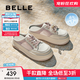 百麗（Belle）透氣網(wǎng)面包頭拖鞋女厚底增高蝴蝶結半拖B2676BH5 紫色 39 (245mm)