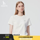 哈吉斯（HAZZYS）女裝 2025夏季新款女士多色圓領(lǐng)休閑短袖T恤女ASTSE0CBE51 米黃色OW M (160/84A 38)