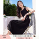 香影黑色無袖背心連衣裙女2025秋季新款小黑裙高級感收腰內(nèi)搭裙子 黑色 L
