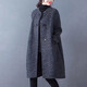 TUM!大碼毛呢外套圓領(lǐng)寬松繭型呢子大衣女加棉加厚中長(cháng)款秋冬文藝風(fēng) 深灰色單里襯 深灰色單里襯 XL 體重120-135斤