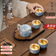 傳承令高端青花鎏銀茶具套裝新款一壺四杯茶壺商務(wù)伴手禮高檔禮盒送領(lǐng)導 金銀措鎏銀茶具套裝【一壺四杯】