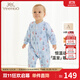 英氏（YEEHOO）夾棉連體衣動(dòng)態(tài)恒溫嬰兒衣服秋冬保暖新生兒衣服精梳棉寶寶爬服