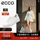 愛(ài)步（ECCO）板鞋女鞋 25年牛皮休閑板鞋系帶鞋平底鞋女 柔酷470843 HL 白色/銀色47084361144 38 (240mm)