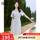 歐莎（OSA）法式赫本風(fēng)茶歇連衣裙女夏季新款高級感氣質(zhì)修身顯瘦長(cháng)裙 藍色 M