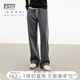 對(duì)白【加絨保暖】直筒休閑衛(wèi)褲女2024秋冬新款松緊腰寬松顯瘦褲子 深霧灰 XL