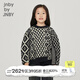 jnby by JNBY[綿羊毛]江南布衣童裝冬套頭毛衣保暖像素拼接女童兒童1N0311980 001本黑 140 cm