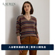 LAUREN RALPH LAUREN 拉夫勞倫  女裝 25年秋季寬松版費爾島圖案V領(lǐng)針織衫RL62743 230-多色 M