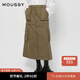 moussy 新品城市運(yùn)動(dòng)風(fēng)口袋工裝微喇半身裙028HAZ30-0711 150軍綠色 M 00002/M