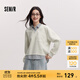 森馬（Semir）森柔棉|商場(chǎng)同款衛衣女假兩件條紋春季2025新款翻領(lǐng)開(kāi)叉衣服 淺花灰00224 M 160/84A