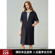 ELLE摩登假兩件連帽連衣裙女2025夏季新款寬松休閑時(shí)髦小眾長(cháng)裙 藏青 M