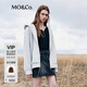 MO&Co.外套雙開頭拉鏈寬松連帽灰色衛(wèi)衣式外套美式復(fù)古運(yùn)動(dòng)摩安珂 中花灰色 M 165