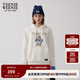 Teenie Weenie小熊秋冬裝學(xué)院風(fēng)藍色T恤索羅娜加絨連帽衛衣套頭衫 象牙白 S (160)