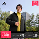 adidas拒水防風(fēng)休閑連帽夾克外套男女秋季新款阿迪達(dá)斯官方輕運(yùn)動(dòng) 黑色   L
