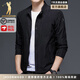 JASONWOOD輕奢男式茄克衫秋季休閑百搭時(shí)尚潮流2025新款夾克外套男 黑色  5XL 【190-215斤】 [專(zhuān)柜同款] [